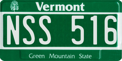 VT license plate NSS516