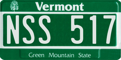 VT license plate NSS517