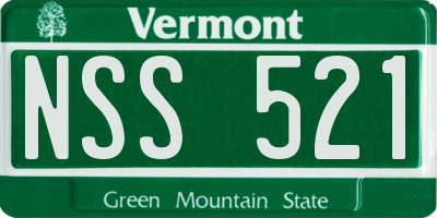 VT license plate NSS521