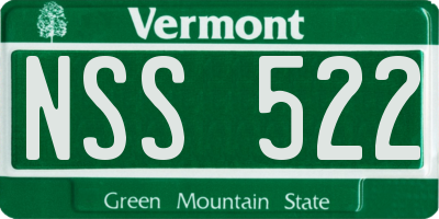 VT license plate NSS522
