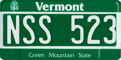 VT license plate NSS523
