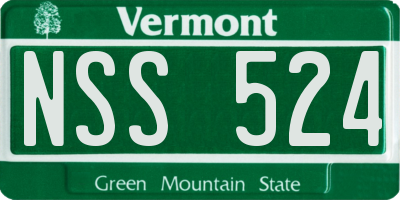 VT license plate NSS524