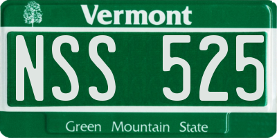 VT license plate NSS525