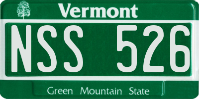 VT license plate NSS526
