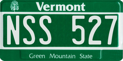VT license plate NSS527