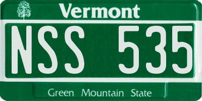 VT license plate NSS535