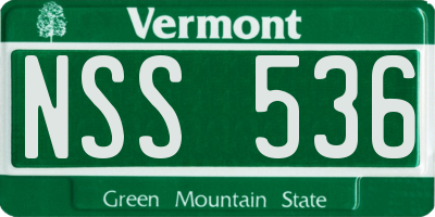 VT license plate NSS536