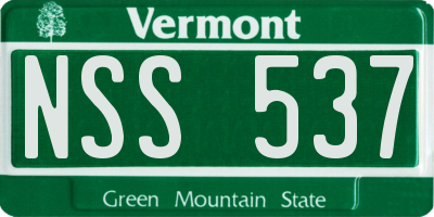 VT license plate NSS537