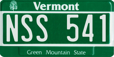 VT license plate NSS541