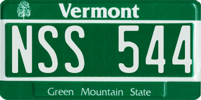 VT license plate NSS544