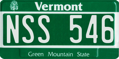VT license plate NSS546
