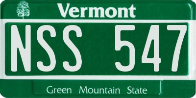 VT license plate NSS547