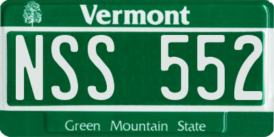 VT license plate NSS552