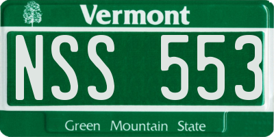VT license plate NSS553