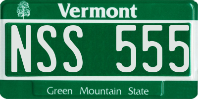 VT license plate NSS555
