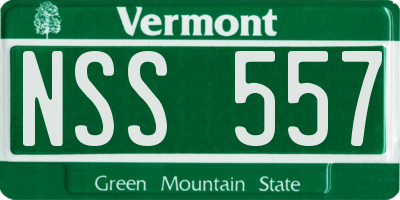 VT license plate NSS557