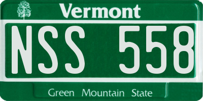VT license plate NSS558