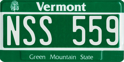 VT license plate NSS559
