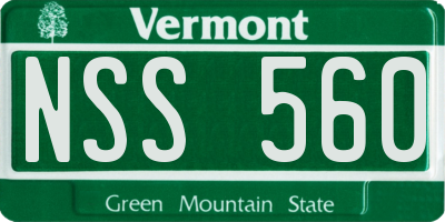 VT license plate NSS560