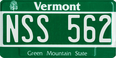 VT license plate NSS562
