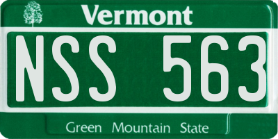 VT license plate NSS563