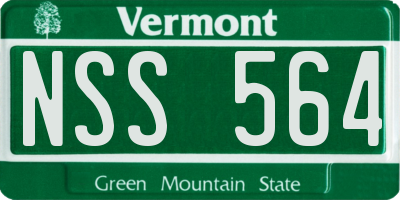 VT license plate NSS564