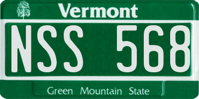 VT license plate NSS568