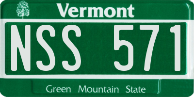 VT license plate NSS571