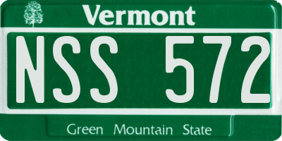VT license plate NSS572