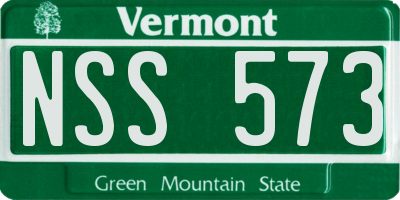 VT license plate NSS573