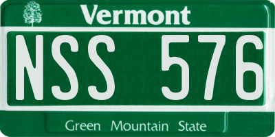 VT license plate NSS576