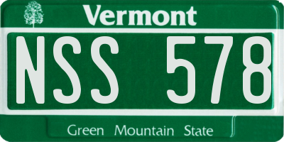 VT license plate NSS578