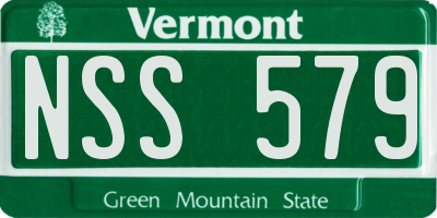 VT license plate NSS579