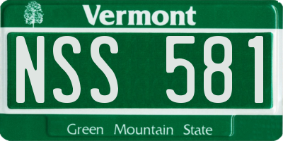 VT license plate NSS581