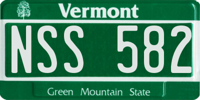 VT license plate NSS582