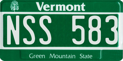 VT license plate NSS583