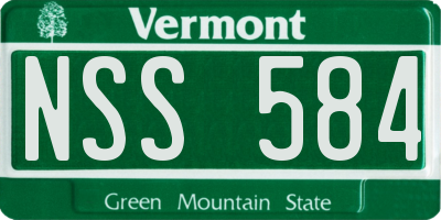 VT license plate NSS584