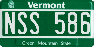 VT license plate NSS586
