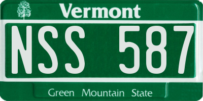 VT license plate NSS587