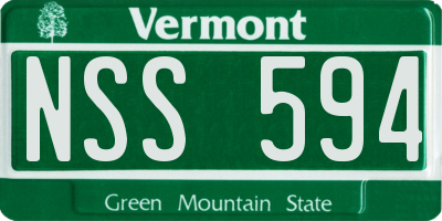 VT license plate NSS594