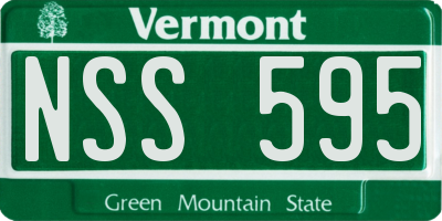 VT license plate NSS595