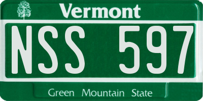VT license plate NSS597