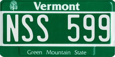 VT license plate NSS599