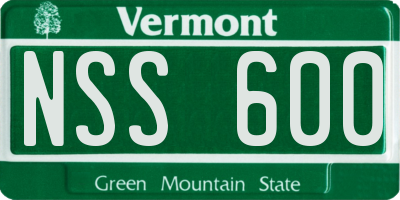 VT license plate NSS600
