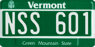 VT license plate NSS601