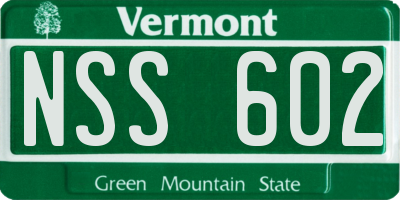 VT license plate NSS602