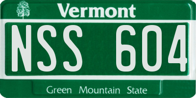 VT license plate NSS604