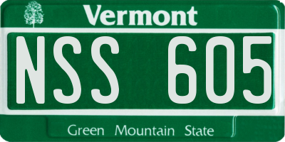 VT license plate NSS605