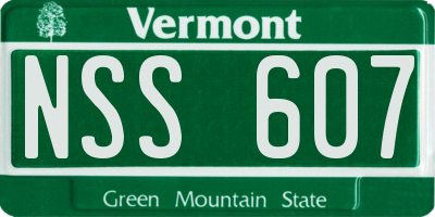 VT license plate NSS607