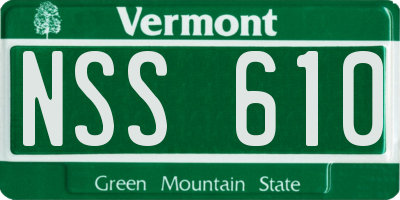 VT license plate NSS610